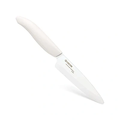 Afbeelding van Kyocera GEN white keramisch fruit en groentemes, lemmet: 11 cm, ergonomische handgreep, extreem scherp keukenmes, koksmes, professioneel mes, eenvoudig snijden van groenten