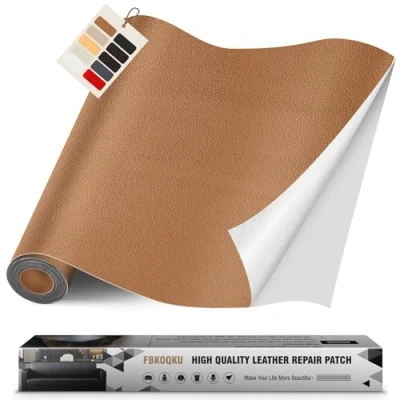 Afbeelding van reparatieset voor leer, zelfklevend, 40 x 200 cm, meubels, bank, autostoelen, tassen, reparatie en renovatie (lichtbruin)