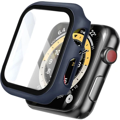 Afbeelding van Apple Watch 41 mm Hoes: iMoshion Full Cover Hardcase Donkerblauw Kunststof Smart Covers