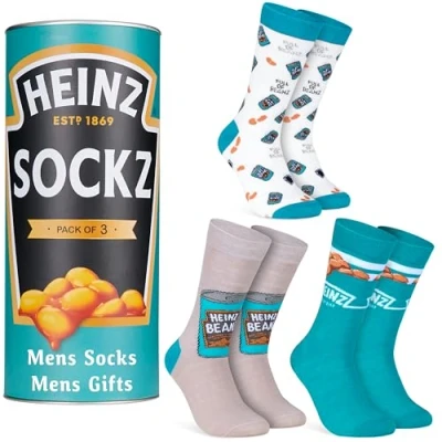 Afbeelding van HEINZ Ketchup Crew sokken voor heren, 3 stuks, zachte ademende mannen, tieners, maat 8 11, cadeaus hem (blauwgroene bonen), Blauwgroene bonen, One size