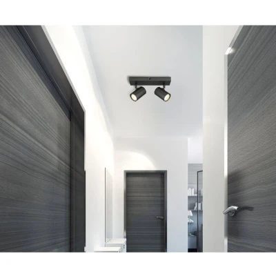 Afbeelding van Globo Grijze plafondlamp James dubbel 57918 2