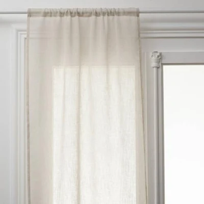 Afbeelding van Korte keukengordijnen, linnen effect, 100% polyester, 2 stuks, 60 x 120 cm