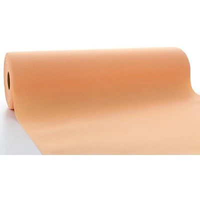 Afbeelding van Sovie Horeca Linclass Airlaid Tafelloper, abrikoos, 40 cm x 24 m, effen wegwerptafelloper, perforatie om de 120 cm, ideaal voor decoraties