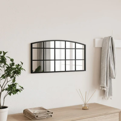Afbeelding van Wandspiegel boog 60x30 cm ijzer zwart