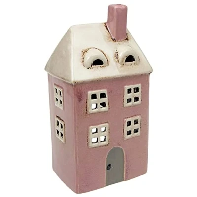 Afbeelding van Village Pottery Roze Tall House Theelichthouder