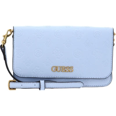 Afbeelding van GUESS Schoudertas Geva Three Compartment Organizer Bag Ice Blue Logo Lichtblauw