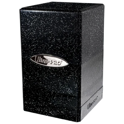 Afbeelding van Deckbox Satin Tower Black with Silver Glitter