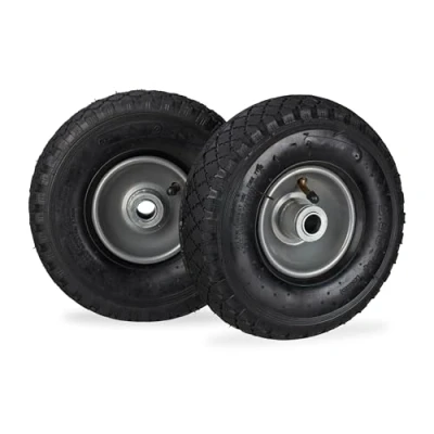 Afbeelding van Relaxdays steekwagenwiel 3.00 4 luchtbank steekwagen 360x85 mm reserve band 2 stuks Zwart grijs