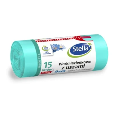 Afbeelding van Stella FRESH badkamerzakken met oren frisse geur 15L 30 stuks