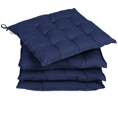 Afbeelding van Detex Set van 4 Stoelkussens 41x37x5cm Visco Effect Indoor Outdoor Blauw
