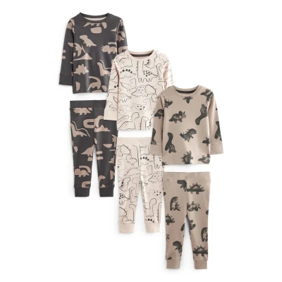 Afbeelding van Next Snuggle 3 PACK SET Pyjama voor kinderen, Maat: 80, Neutral black dinosaur