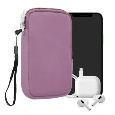 Afbeelding van kwmobile telefoontasje universeel voor XL 6,7/6,8&quot; smartphones 17,2 x 8,4 cm Hoesje met rits en polslusje In lavendel