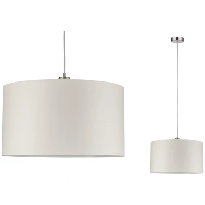 Afbeelding van Paulmann 70924 hanglamp Tessa rond max. 60 watt hangende lamp crème, ijzer geborsteld plafondlamp metaal, stof E27