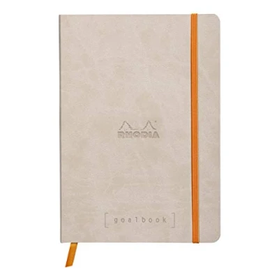 Afbeelding van Rhodia 117701C Rhodiama notitieboek (met zacht deksel in formaat DIN A4+, 220 x 297 mm, 80 vellen, microgeperforeerd, gelinieerd, met elastiek, bladwijzer, elastische binnenvak) dot grid beige