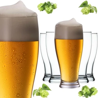Afbeelding van PLATINUX Bierglazen Set 6 Stuks 500ml (max. 565ml) Glazen Bierpul Tarweglazen Hoog Bierglas 0,5L