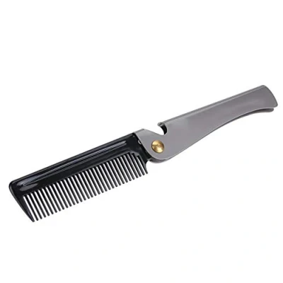 Afbeelding van Folding Beard Comb, Stainless Steel Mens Mustache and Head Hair Styling Comb for Grooming, Detangling Styling(02#)