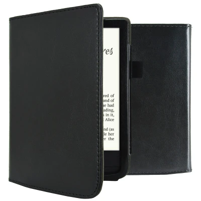 Afbeelding van Vivlio Lux 5 Hoes: imoshion Vegan Leather Bookcase Zwart Kunstleder E Reader Hoezen