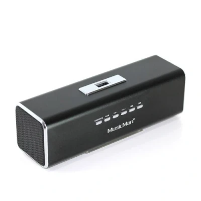 Afbeelding van Musicman MA Soundstation Stereo luidspreker met geïntegreerde accu (MP3 speler, radio, microSD kaartsleuf, USB sleuf) zonder display zwart