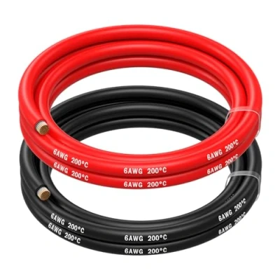 Afbeelding van MMOBIEL 6 AWG Siliconen Elektrische Draad Gauge (13,3mm²) Vertinde Koperkabel 2 Aparte Draden Rood &amp; Zwart Elk 1,5 m voor Koelkasten, Airconditioners, Autobatterijen, Lasbatterijen