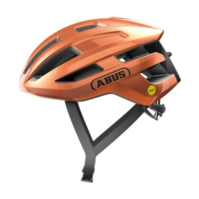 Afbeelding van ABUS PowerDome MIPS racefietshelm lichte fietshelm met slim ventilatiesysteem en impactbescherming Made in Italy voor mannen vrouwen oranje, maat S