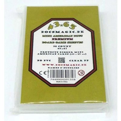 Afbeelding van Docsmagic.de 50 Premium Mini American Plus Board Game Sleeves 45 x 67 Small US+