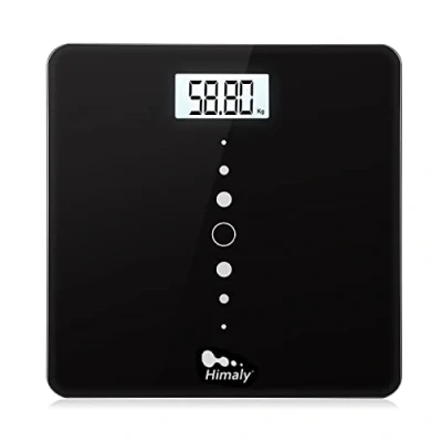 Afbeelding van Digitale personenweegschaal, ultraslanke personenweegschaal met 4 zeer nauwkeurige sensoren, elektronische weegschaal groot lcd display, de meetnauwkeurigheid bedraagt 0,05 kg, tot 200 kg