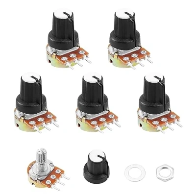 Afbeelding van HSEAMALL Linear Taper Rotary Volume B Type potentiometer Pot 5 Pack 10K OHM 3 terminal