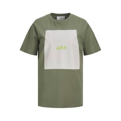 Afbeelding van Jack &amp; Jones JXAMBER SS Relaxed Every Tee NOOS Top, Vier Blad Clover/Print: helder wit vierkant, XS, bladclover/print: XS