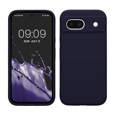 Afbeelding van kwmobile telefoonhoesje geschikt voor Google Pixel 8a Hoesje met siliconen coating Smartphone case in deep ocean