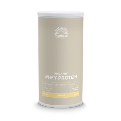 Afbeelding van Mattisson Biologische Whey Protein Vanille Ongezoet (450 gr)