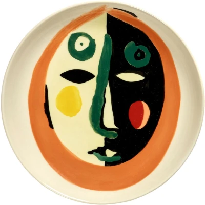 Afbeelding van Serax Ottolenghi Face 1 Feast Bord Rond 16cm Steengoed XS