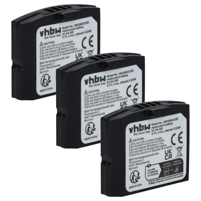 Afbeelding van vhbw 3X batterij compatibel met Sennheiser RI 830S, 840, 900, RR 4200, 840 draadloze headset hoofdtelefoon (140 mAh, 3,7 V, Li Polymer)