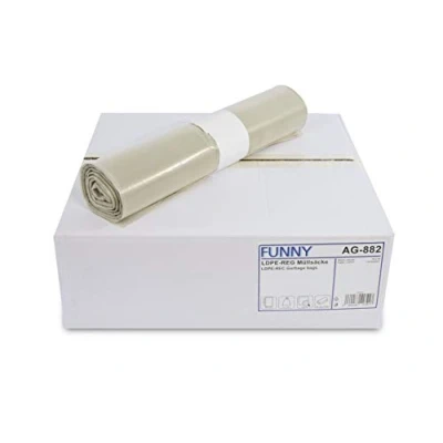 Afbeelding van Funny LDPE Regenerat vuilniszakken, transparant, opgerold, 120 l, type 60, per stuk verpakt (1 x 250 stuks)