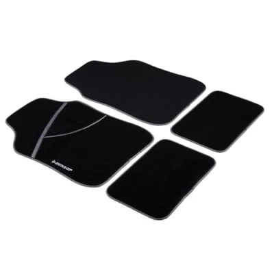 Afbeelding van Dunlop Automatten Set 4 Stuks 2 Auto Vloermatten 66 x 44 CM Matten 28 42 Zwart/Wit