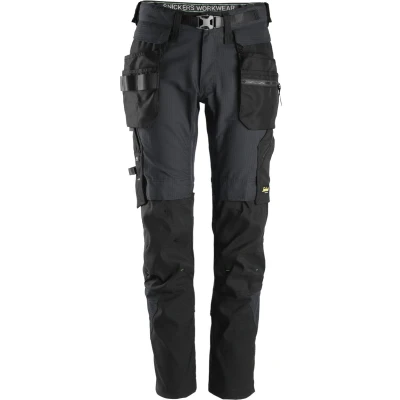Afbeelding van Snickers 6972 FlexiWork, Werkbroek met afneembare Holsterzakken Staal Grijs/Zwart 54
