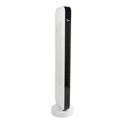 Afbeelding van torenventilator met afstandsbediening en timer statiefventilator zwart/wit CoolBreeze 9000 TO Slim+, stil, 50 watt staande 3 standen windmachine voor slaapkamer kantoor SUNTEC