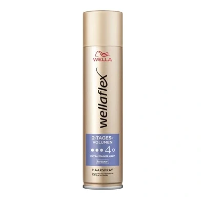 Afbeelding van Wellaflex Haarspray voor dames, 2 daags volume, tot dagen flexibele grip, langdurige styling, zacht de hoofdhuid, dermatologisch getest, veganistische formule, houdgraad 4, 250 ml
