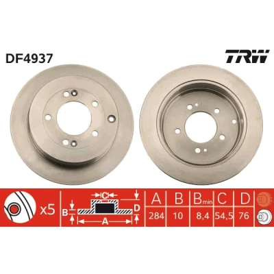 Afbeelding van Trw Remschijf DF4937