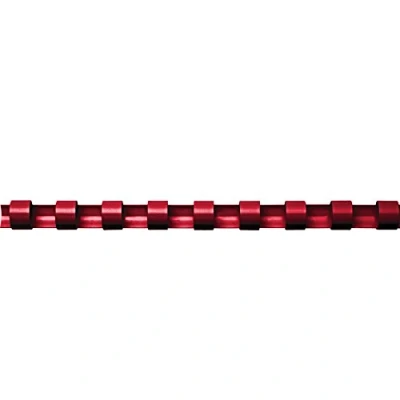 Afbeelding van Fellowes plastic bindruggen A4 rond 21 ringen, 100 stuks Stuk, 6 mm rood