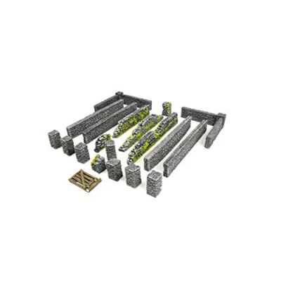 Afbeelding van War World Gaming at Stone Wall and Pillar Sections Large Set 28mm WW2 Normandy Wargame Terrain Model Diorama