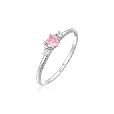 Afbeelding van Elli Ring Dames verlovingsring hart met zirkonia kristal in 925 sterling zilver