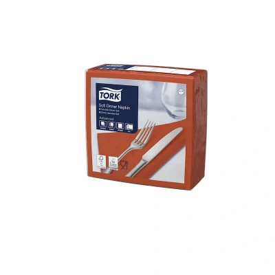 Afbeelding van Tork Soft Dinnerservet 39x39cm 3 laags 1/4 vouw Terracotta 477601