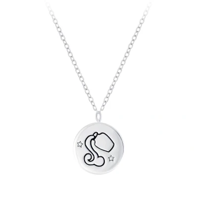 Afbeelding van JoyS Zilveren sterrenbeeld Aquarius Waterman hanger met ketting
