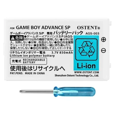 Afbeelding van OSTENT 850mAh Oplaadbare lithium ion Batterij + Tool Kit Pack Compatibel voor Nintendo Game Boy Advanced GBA SP Console