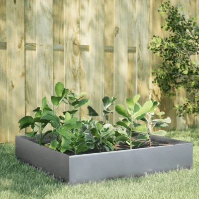 Afbeelding van vidaXL Plantenbak verhoogd 100x100x33,5 cm gegalvaniseerd staal