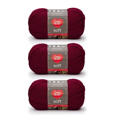 Afbeelding van Red Heart Zachte wijn garen, 3 stuks, 141 g, acryl, 4 medium (gekamd), 234 meter, voor breien/haken