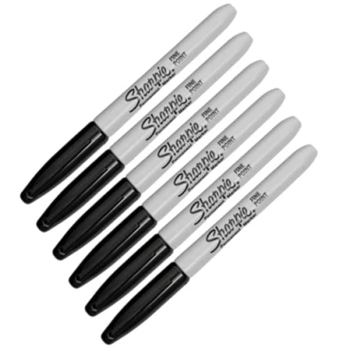 Afbeelding van 6 x Sharpie Permanente Marker Fine Point Zwart NIEUW