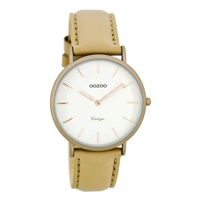 Afbeelding van OOZOO Timepieces zand horloge met leren band C7744