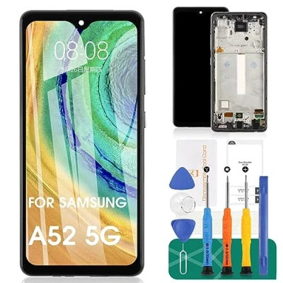 Afbeelding van OLED Voor Samsung Galaxy A52 5G Screen Vervanging Lcd A526 Digitizer SM A526B scherm A526U Touchscreen Montage Reparatie Kits Met Frame (Ondersteuning Vingerafdruk)