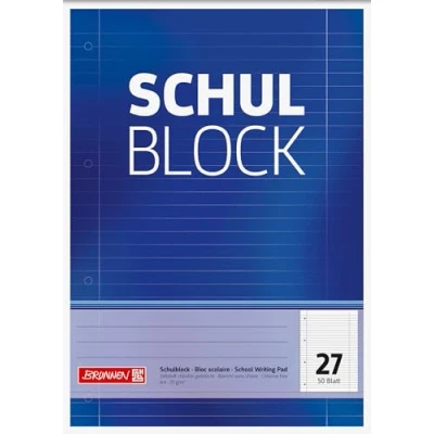 Afbeelding van Brunnen Schoolblok A4 Lin27 50Bl, 1 stuk (1 stuk)